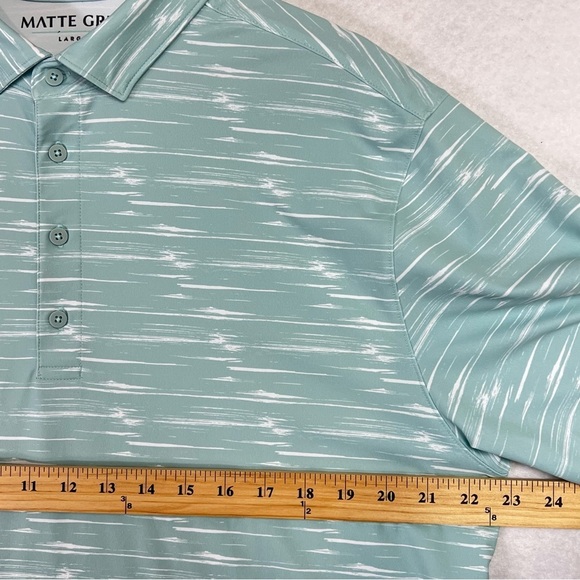 Matte Grey Short Sleeve Polyester Blend Men’s Golf Shirt Size Large Blue - Picture 6 of 9